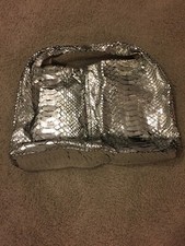 100% Real Snake Skin Handmade Women's Silver Bag