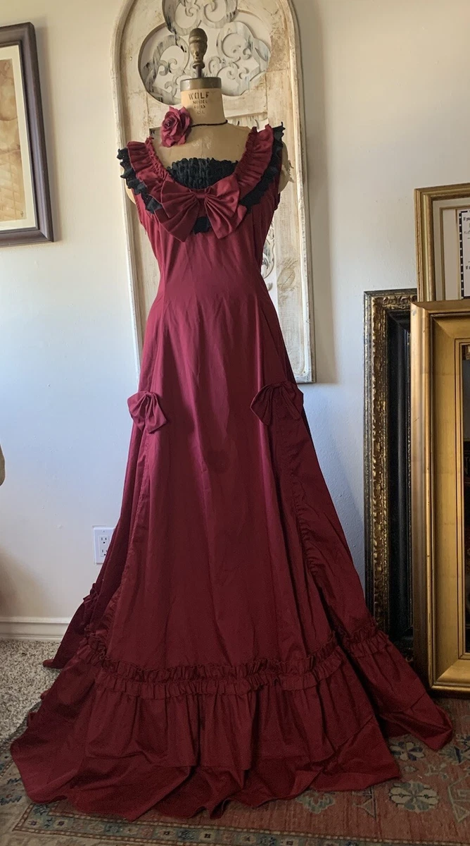 red 1800s dress Brglopf Womens Rococo Baroque Dress Medieval Renaissance 1800s Dress for Women Plus Size Flared Sleeve Court Ball Gown Vintage Lace Princess Dress( Red,L)