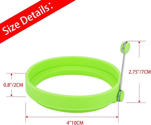 8Pcs Egg Ring Silicone Round Egg Cooking Rings Non-Stick Frying Egg Maker Molds - Picture 3 of 8
