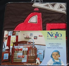 Fire truck window valance nursery decor baby boy NoJo Engine 27 new 60x14