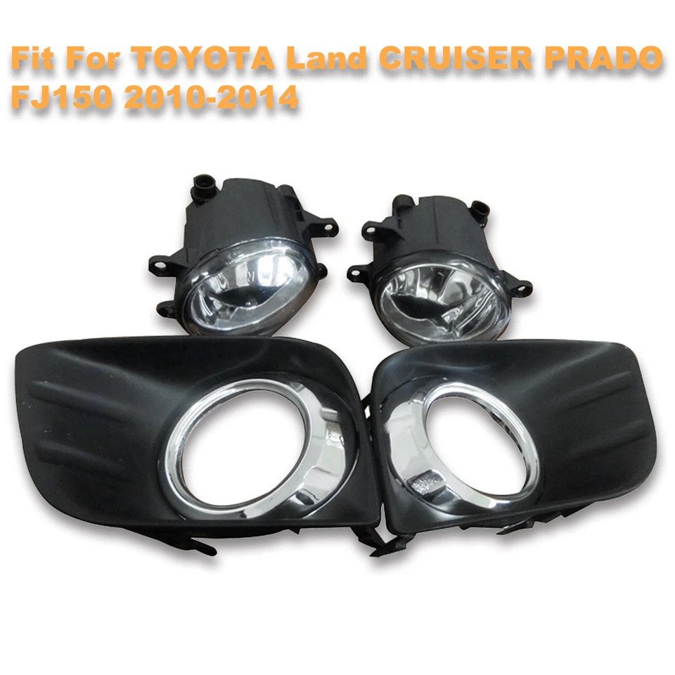 Front Fog Lights Lamp w/Cover Set For Toyota Land Cruiser Prado FJ150 2010-2014 - Image 3 of 4