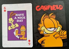 swap playing card    GARFIELD   HAVE A NICE DAY     Six of Diamonds