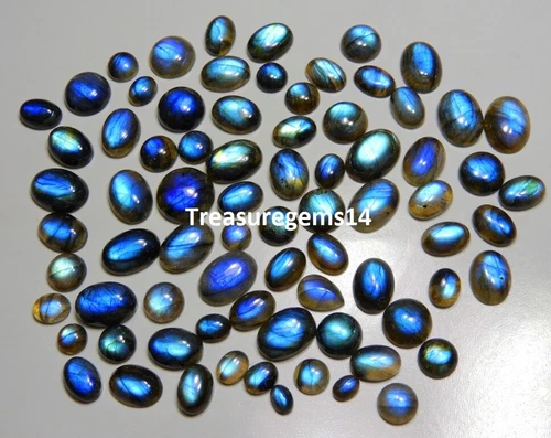 150 Crt WHOLESALE LOT NATURAL BLUE LABRADORITE CALIBRATED MIX CABOCHON GEMSTONE