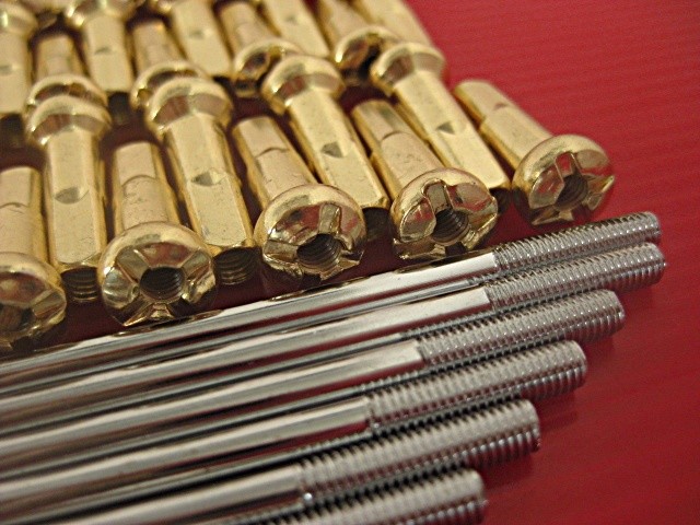 Fit KAWASAKI G5A G5B G5C 73-75 F & R SPOKE SET 72 Pcs. NIPPLE GOLD