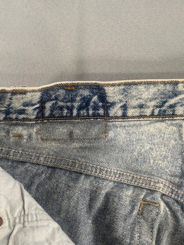 VTG Levi’s 501 Batwing Tab Jeans 31x29 Acid Wash Zip Fly USA Y2K Grunge Denim - Picture 10 of 14