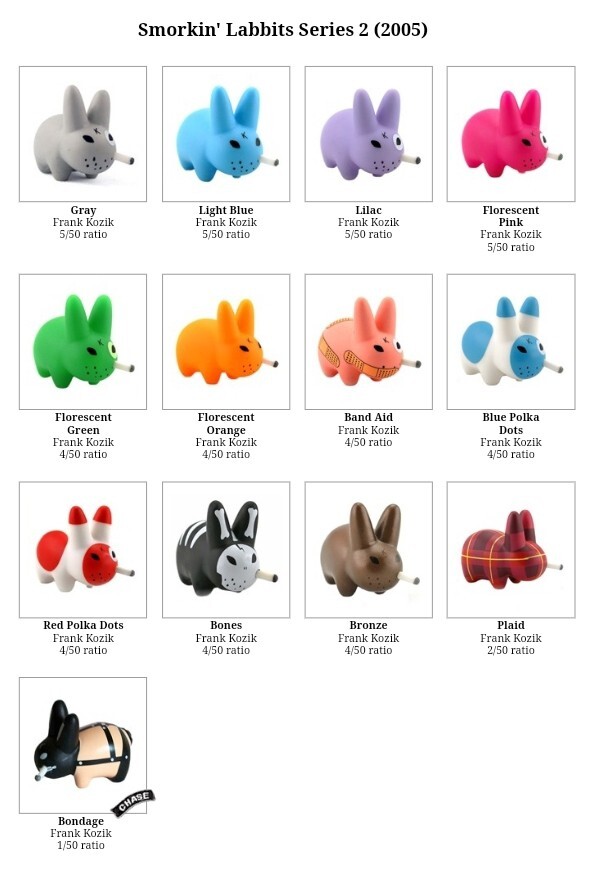 KIDROBOT / SMORKIN LABBIT - SERIES 2 FULL SET OF 13 FRANK KOZIK