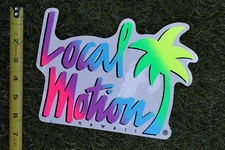 LOCAL MOTION Hawaii Clear Neon Blue Pink Green 80's Vintage Surfing STICKER