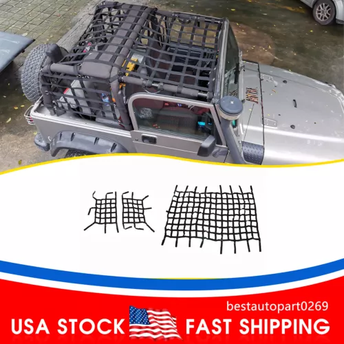 Roof Cargo Trunk Restraint Net Protection Mesh Cover for Jeep Wrangler TJ 97-06