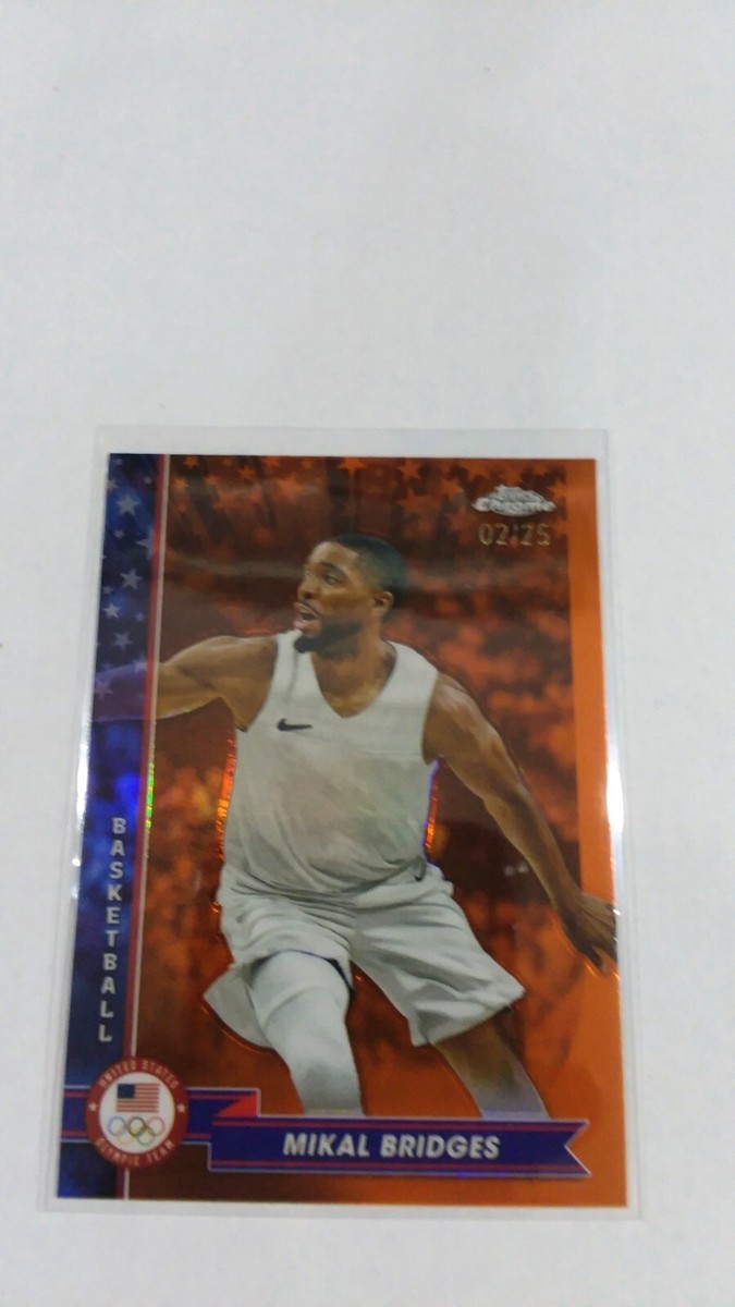 2024 Topps Chrome Olympics MIKAL BRIDGES Orange Refractor 02/25 US 