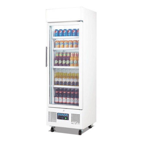 POLAR UPRIGHT DISPLAY GLASS DOOR FRIDGE 218Lt WHITE RESTAURANT CAFE DM075-A - Picture 4 of 7