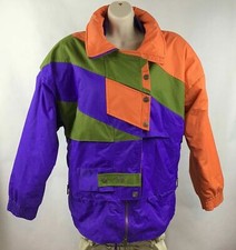 Serac Vintage Womens Ski Jacket Coat Snow Board Color Block Winter Zip 