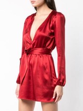 NWT Reformation Nora Silk Dress Crimson