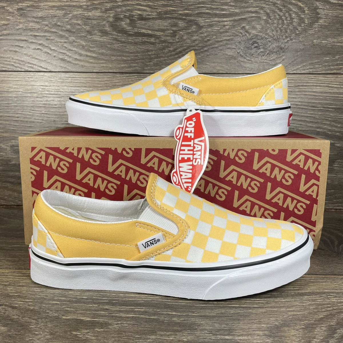 Vans Slip-On Checkerboard Golden Yellow Women's