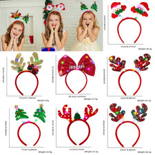 LED Flashing Light Up Glittering Christmas Headband Xmas Party Decorative Head