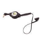 Retractable Mono Earphone Headphone 3.5mm w Mic Headset for Cell Phones