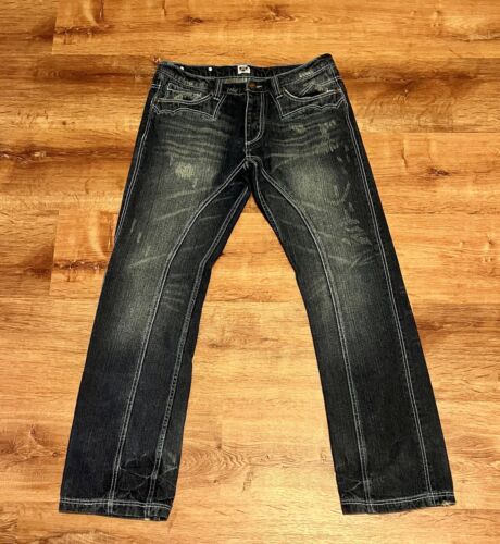 Vintage Antik Denim Made In USA Embellished Turquoise Pockets Size 34