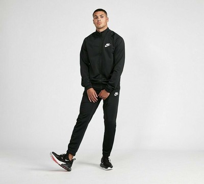 nike polyknit tracksuit set in black