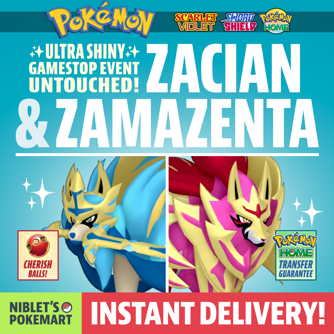 ✨ SHINY ZACIAN & ZAMAZENTA ✨ Event Exclusive Untouched