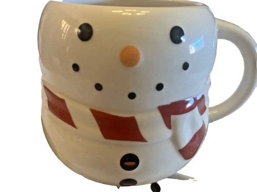 Williams & Sonoma by Bonjour Snowman Mug 3 PCS Set Christmas Holiday 3.5” H EUC
