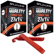 PAIR 27 x 1-1/4 PRESTA FRENCH Valve Bike Cycle Inner Tubes + BALDYS TYRE LEVERS