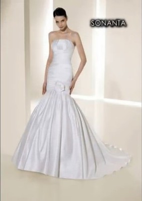 NWT White One by Pronovias Sonanta white long wedding dress with siren gown