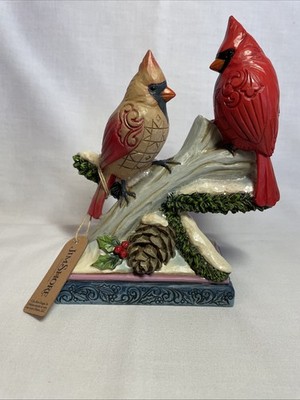 Jim Shore Peace, Love, and Harmony-Cardinals on Snowy Branch NEW