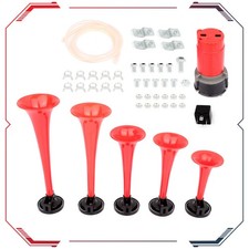 Red 5 Trumpets Air Horn Compressor Kit Dukes Of Hazzard Dixie Musical For Car Red 5 Trumpets Air Horn Compressor Kit Dukes Of Hazzard Dixie Musical For Car