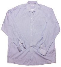 ETON Classic Long Sleeve Dress Shirt Blue Suns Dots 17.5 XXL 2XL