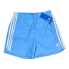 Adidas Originals Shorts Men  s Small Blue Trefoil 3-Stripes Logo Swimwear Gym New