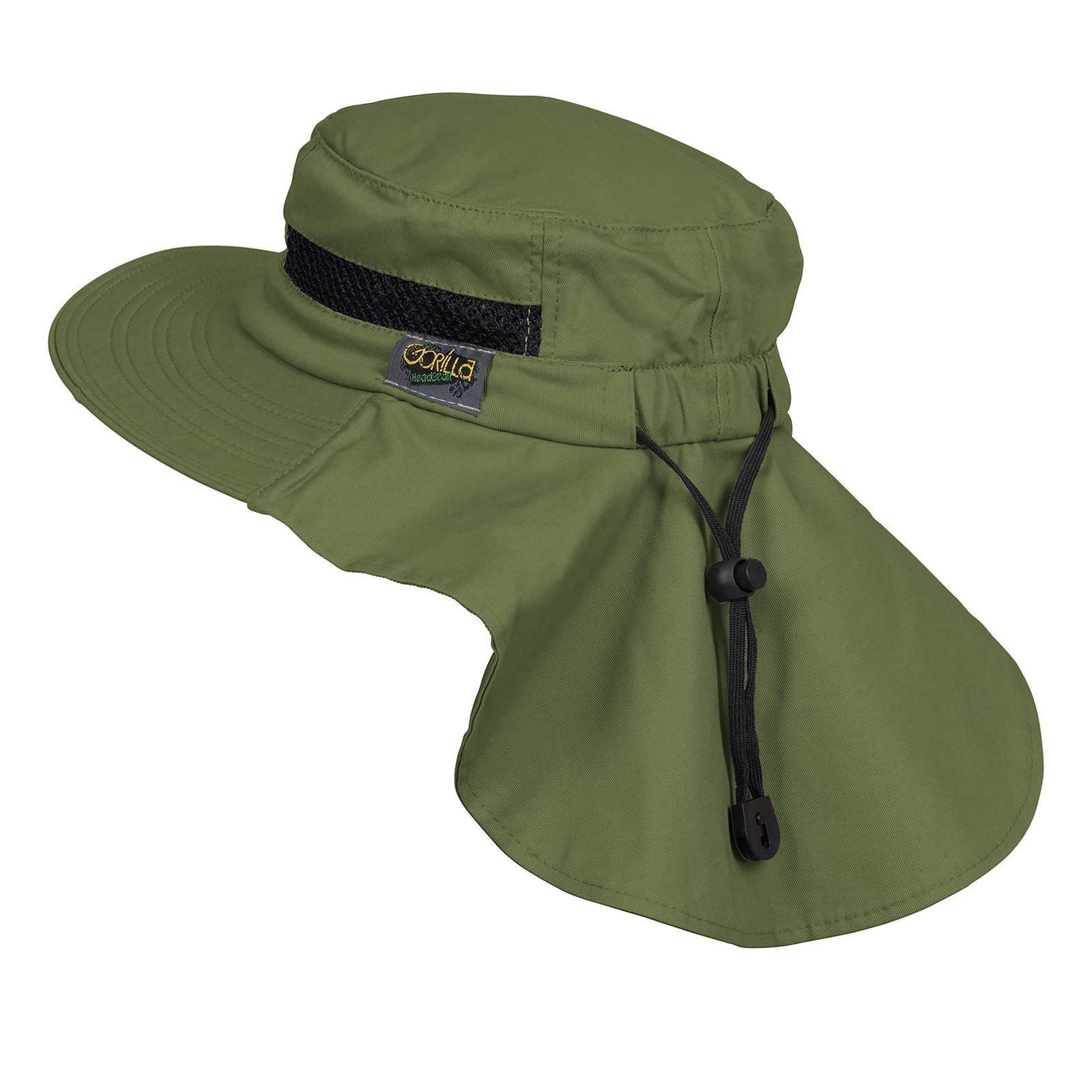 UPF 50+ Cotton Sun Hat for Fishing Hiking Wide Brim Breathable Neck Flap
