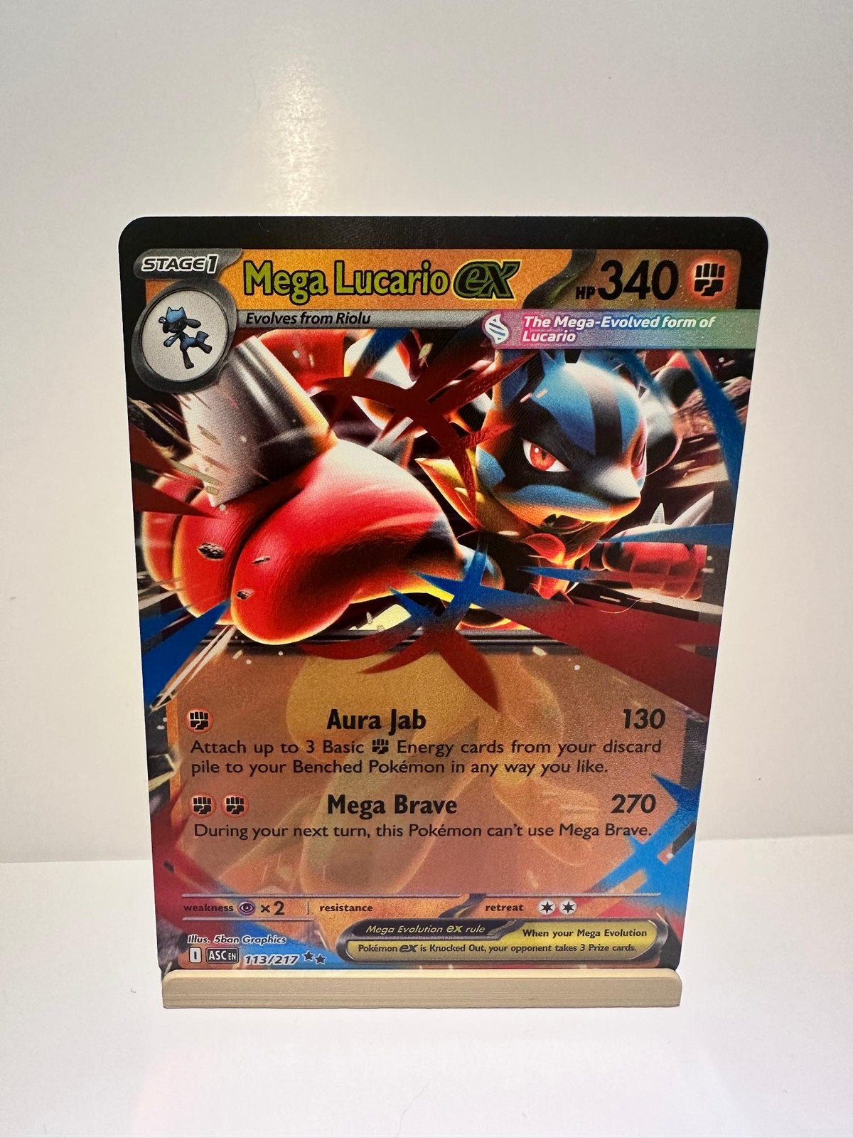 Mega Lucario ex 077/132 Double Rare Mega Evolution Pokemon Near Mint