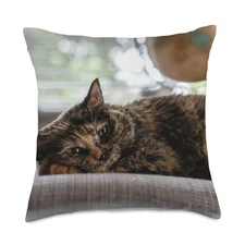 Tortoiseshell Cat Throw Pillow