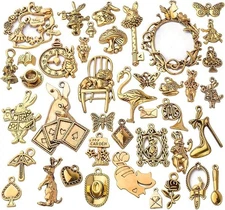 Alice in Wonderland Jewelry Charms Set Arts Crafts Sewing Beading