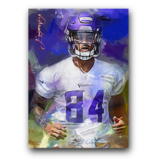 Irv Smith Jr #3 Art Card Limited 13/50 Edward Vela Signed (Minnesota Vikings)