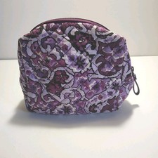 Vera Bradley Purple Cosmetic Bag 8x6x3 Plastic Lined.