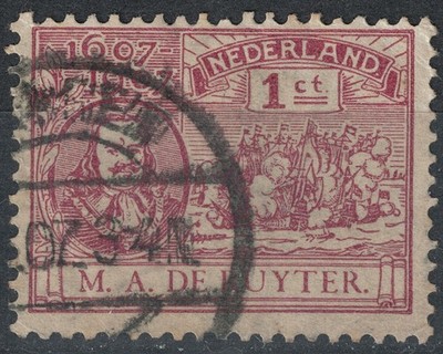 NETHERLANDS 1907 M.A. by Ruyter 1c brown lilac us