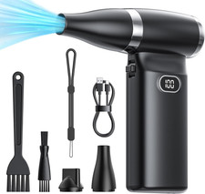 Electric Compressed Air Duster Cordless: 60 MPH High Wind Speed Mini Air Blower