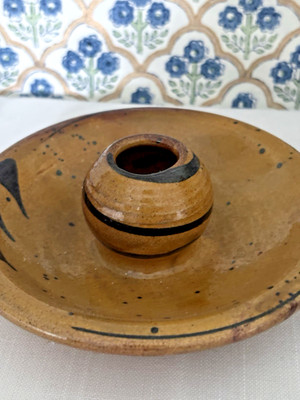Traditionelle spanische Steinzeug Oliven Schale Handarbeit rustikal 15 cm