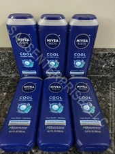 6 Nivea Men COOL 3in1 Yuzu Scent + Menthol Men's Body Wash Washes 16.9 FL oz.
