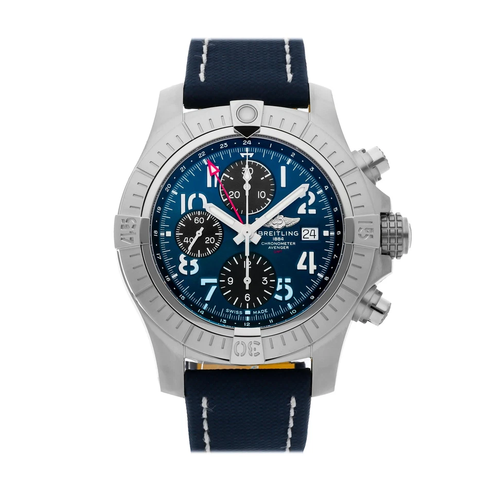 Reloj Breitling Avenger Cronógrafo GMT Acero Automático Correa Azul 45mm A24315101C1X2