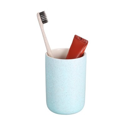 Ceramic Toothbrush Holder, 10 oz  Smooth Surface Bathroom Tumbler Cup, Blue