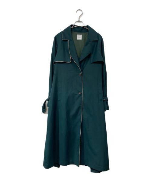 Ameri Green Polyester Pleated Layered Coat Chest … - image 1