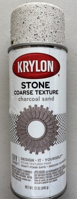 Krylon K18202 Coarse Stone Texture Finish Spray Paint, Charcoal Sand, 12 Ounce