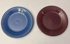 Fiestaware Homer Laughlin Blue And Plum Dinner Plates 10 1/2” Set Of 2 Lead Free