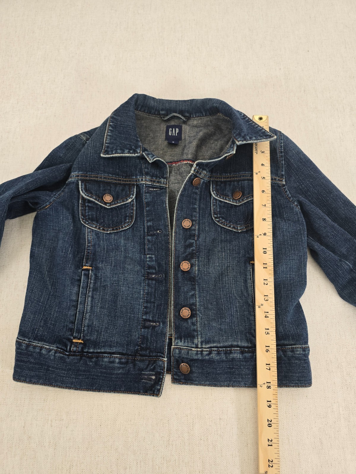 Gap Basic Jacket Womens Medium Blue Denim Button … - image 10