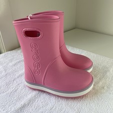 Crocs Crocband Rain Boot K Pink US C11 EU 28-29 UK C11 Toddler Kids Gumboots