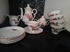Vintage Japan "Moss Rose" miniature tea set 14 pc
