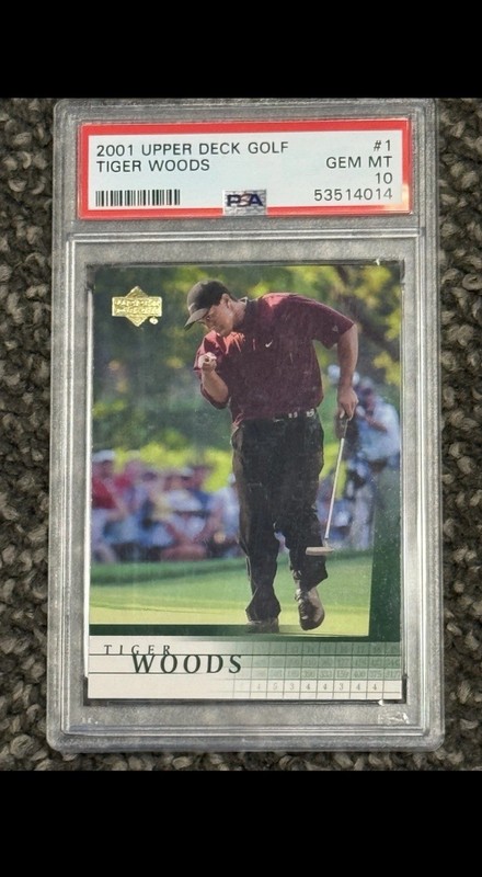 TIGER WOODS 2001 Upper Deck Golf #1 RC Rookie Card - PSA 10 GEM MINT - *IN HAND*