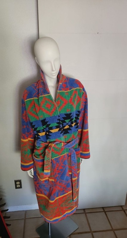 Vintage Cypress Bathrobe 1990s Retro Unisex One Size  Southwestern  Juana Bern