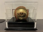 Mike Yastrzemski Signed Gold Baseball Fanatics COA Auto SF Giants w/ Display Cas